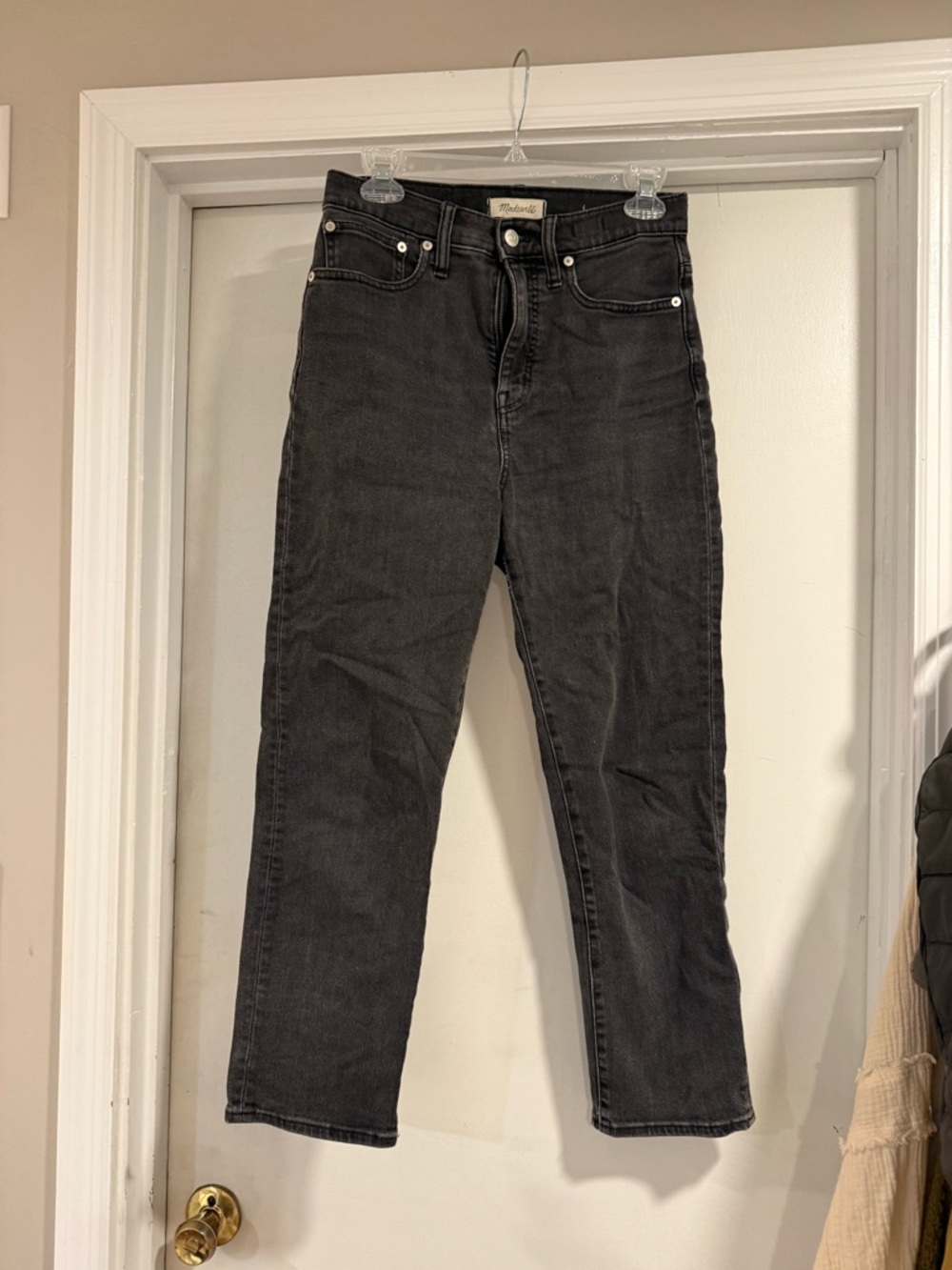 Madewell Charcoal Black Classic Straight Jeans